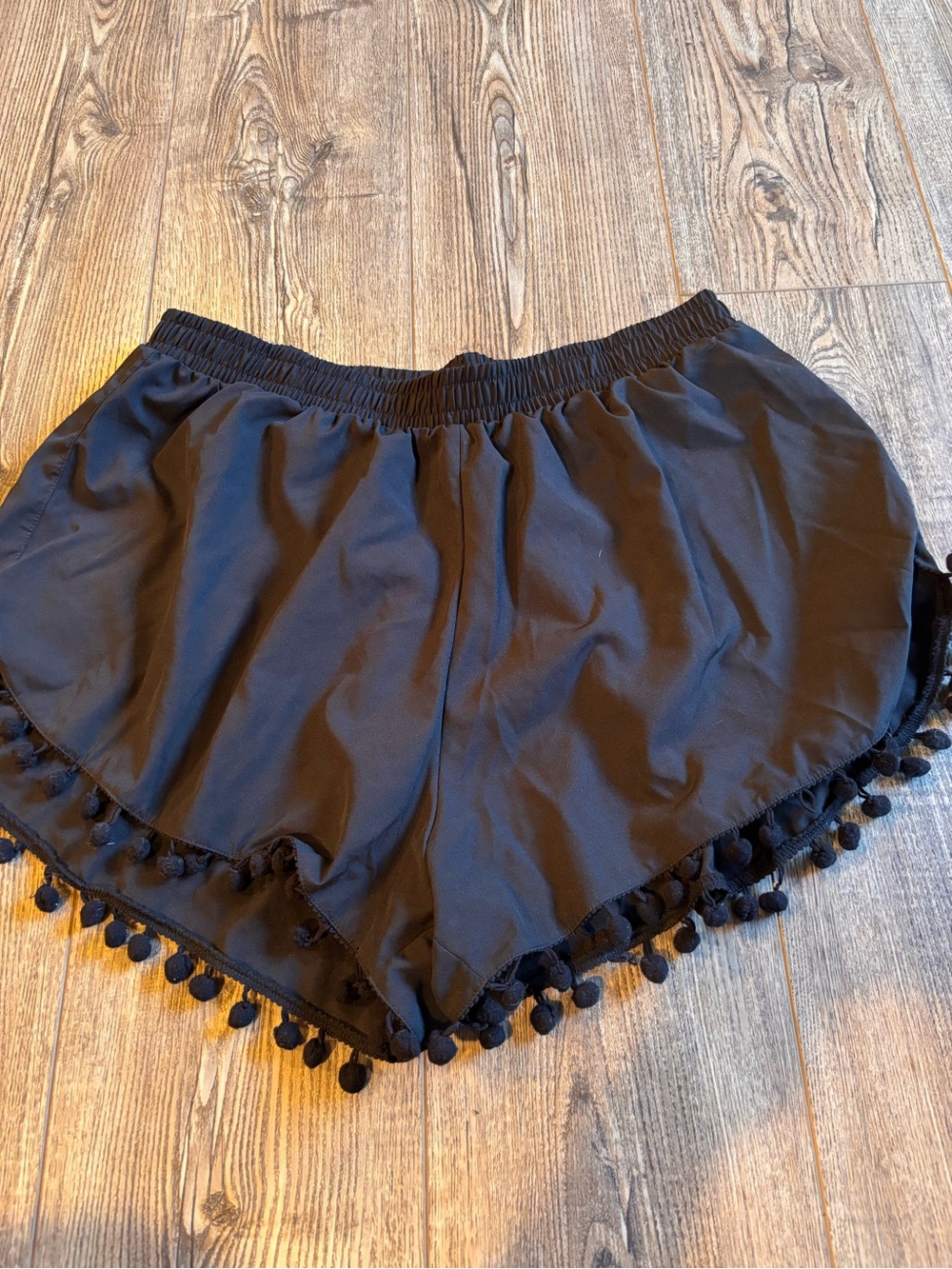 Women’s Black Pom-Pom Trim Shorts